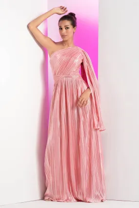 Pink One Shoulder Gown