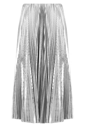 PLEATED KICK SKIRT | SILVER
