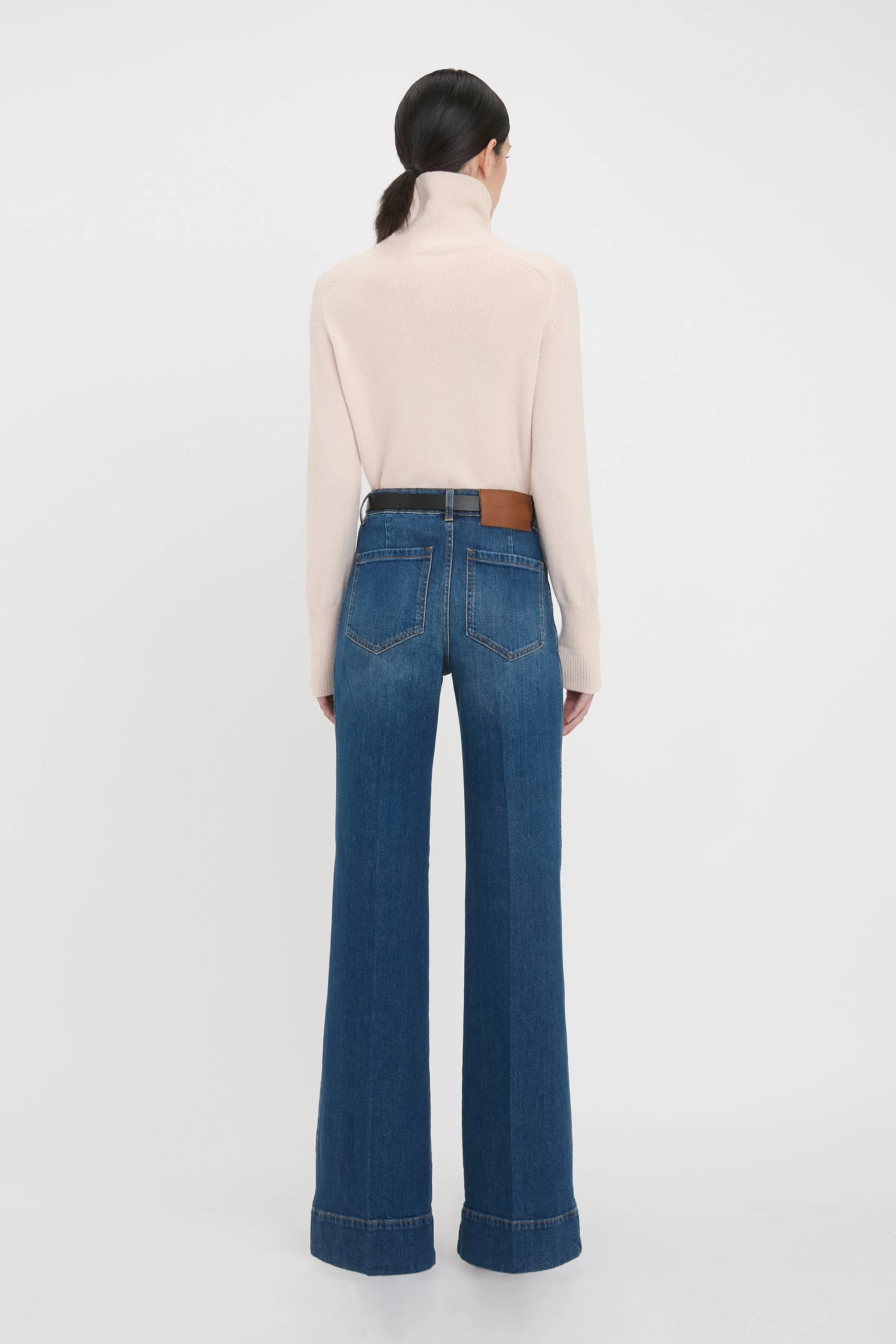 Polo Neck Jumper In Ivory