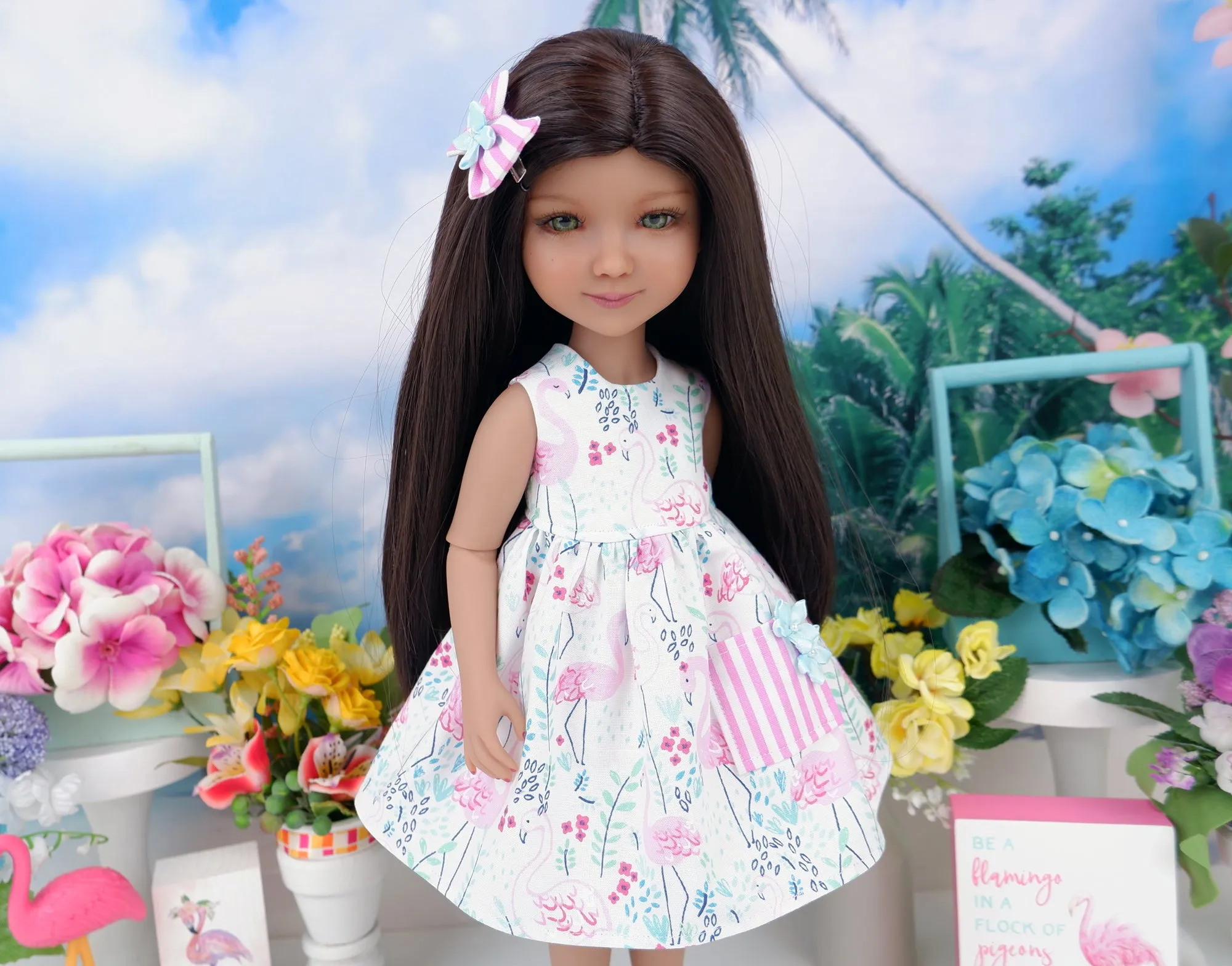 Pretty Flamingo - dress with sandals for Ruby Red Fashion Friends doll