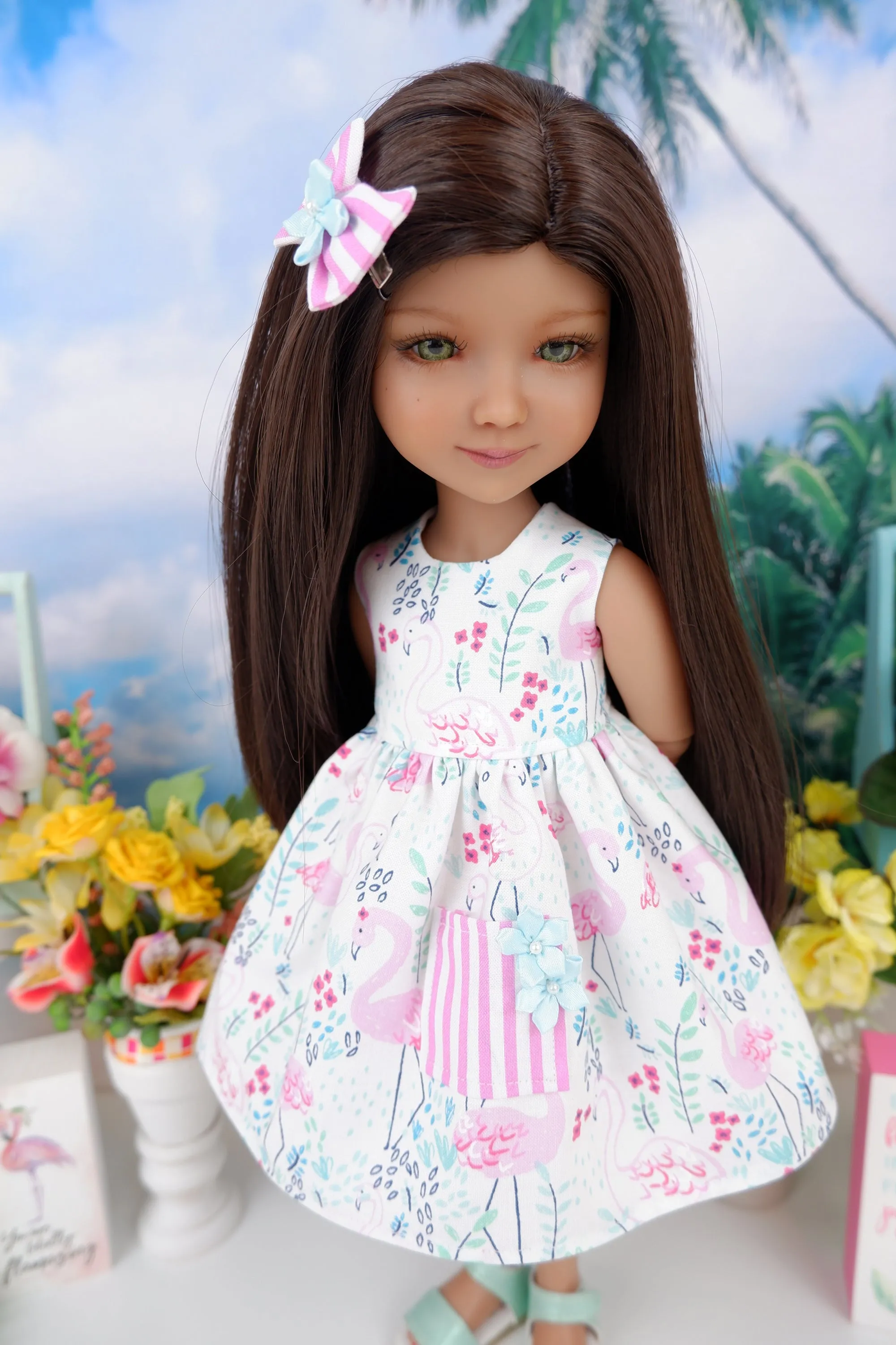 Pretty Flamingo - dress with sandals for Ruby Red Fashion Friends doll