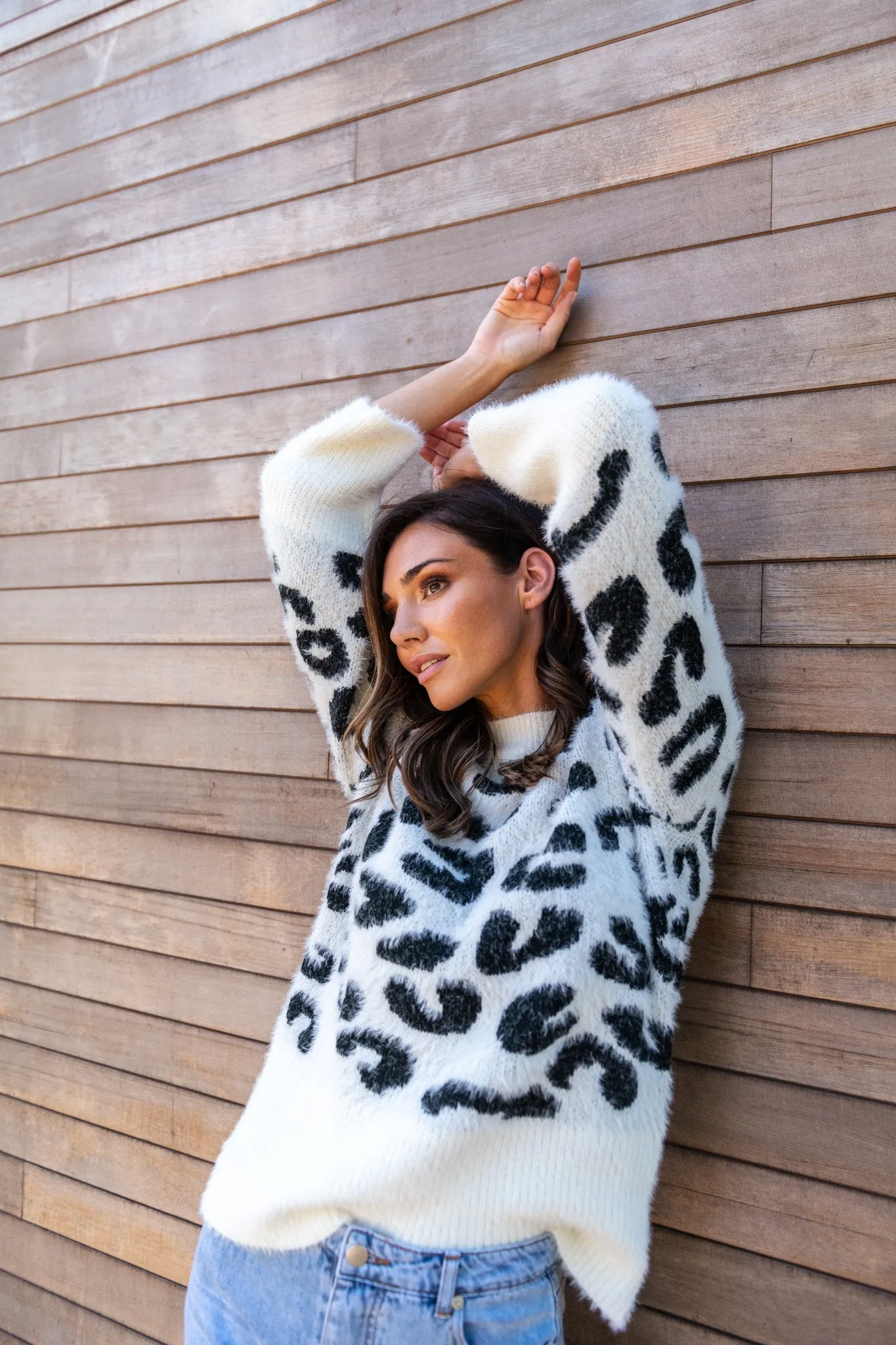 REGINA KNIT JUMPER - Snow Leopard