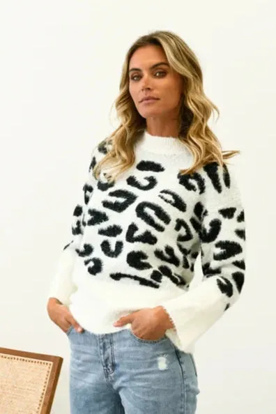 REGINA KNIT JUMPER - Snow Leopard