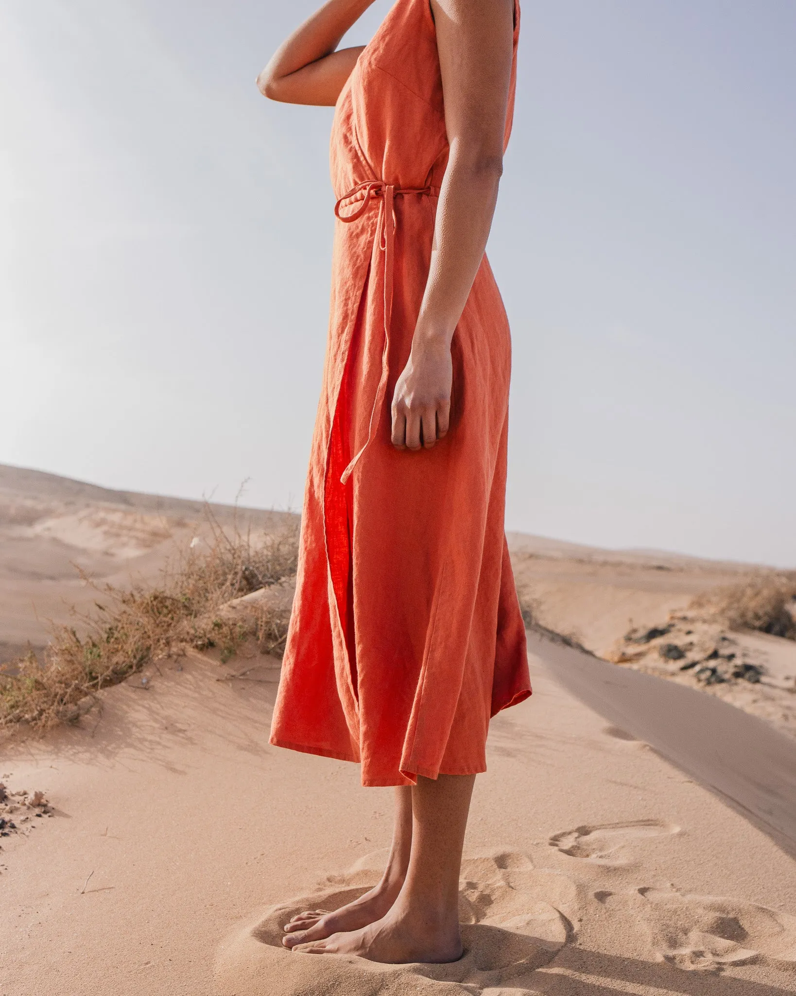 ROME wrap maxi linen dress