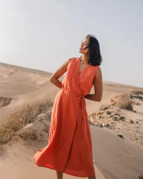 ROME wrap maxi linen dress