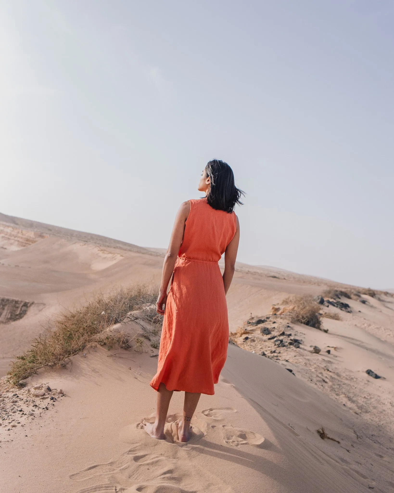 ROME wrap maxi linen dress