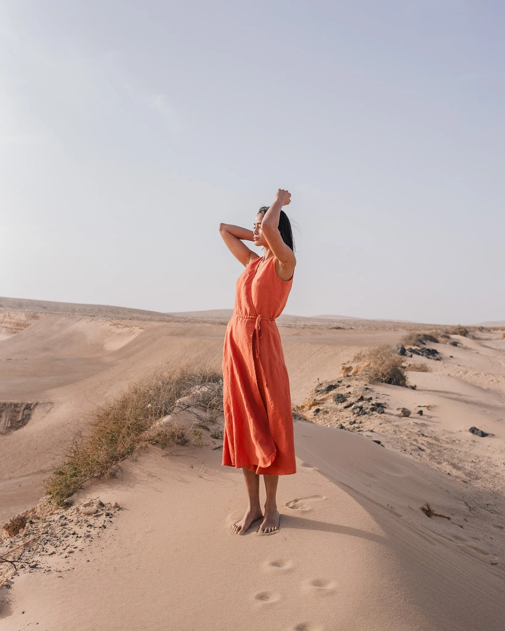 ROME wrap maxi linen dress