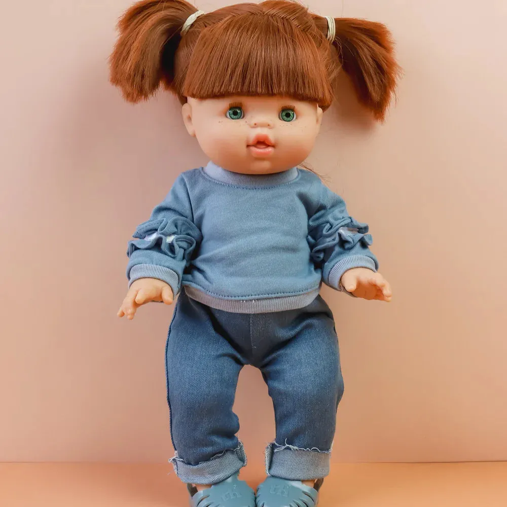 Ruffle Jumper & Denim Pants Set