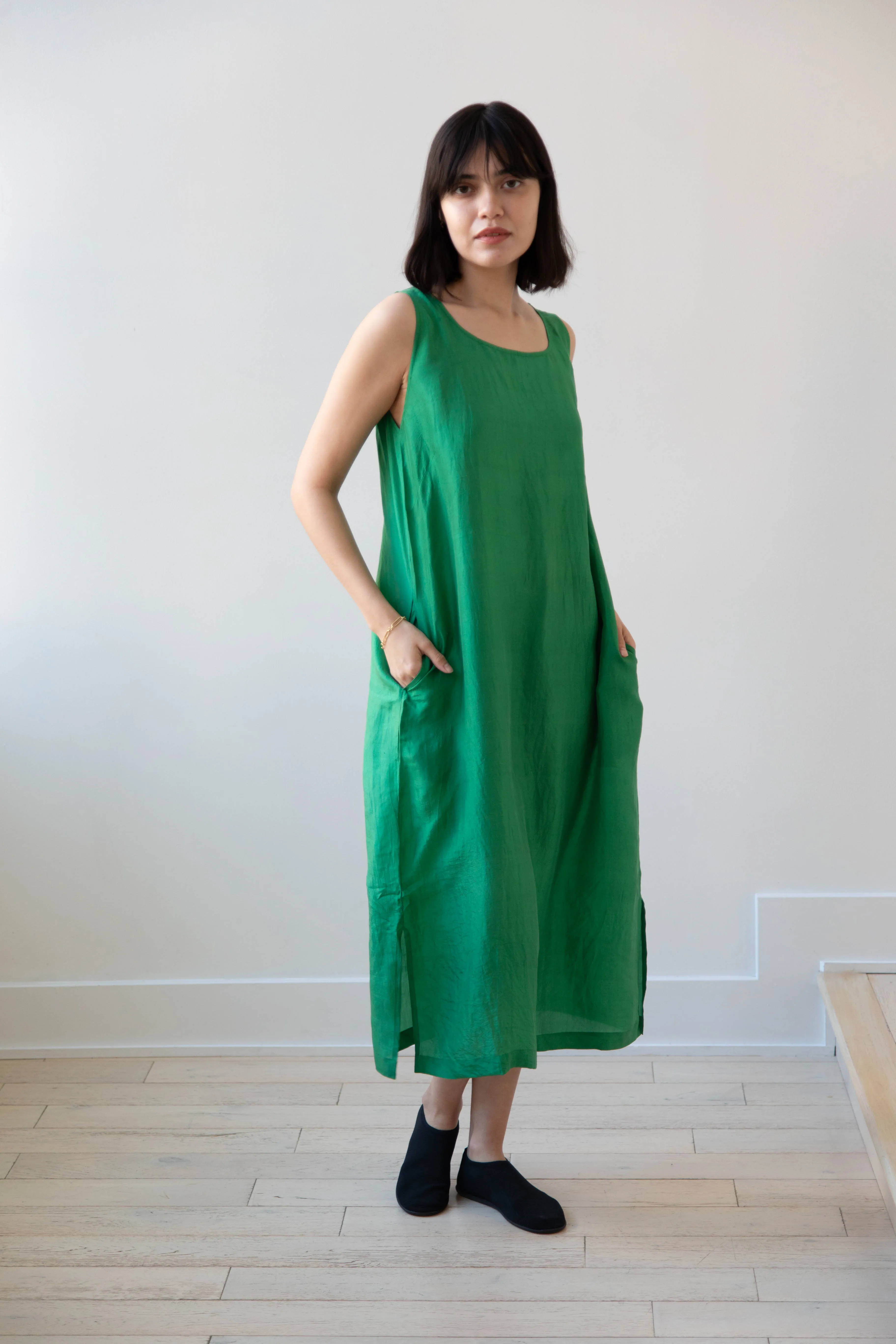 Runaway Bicycle | Mary Dress in Green Silk