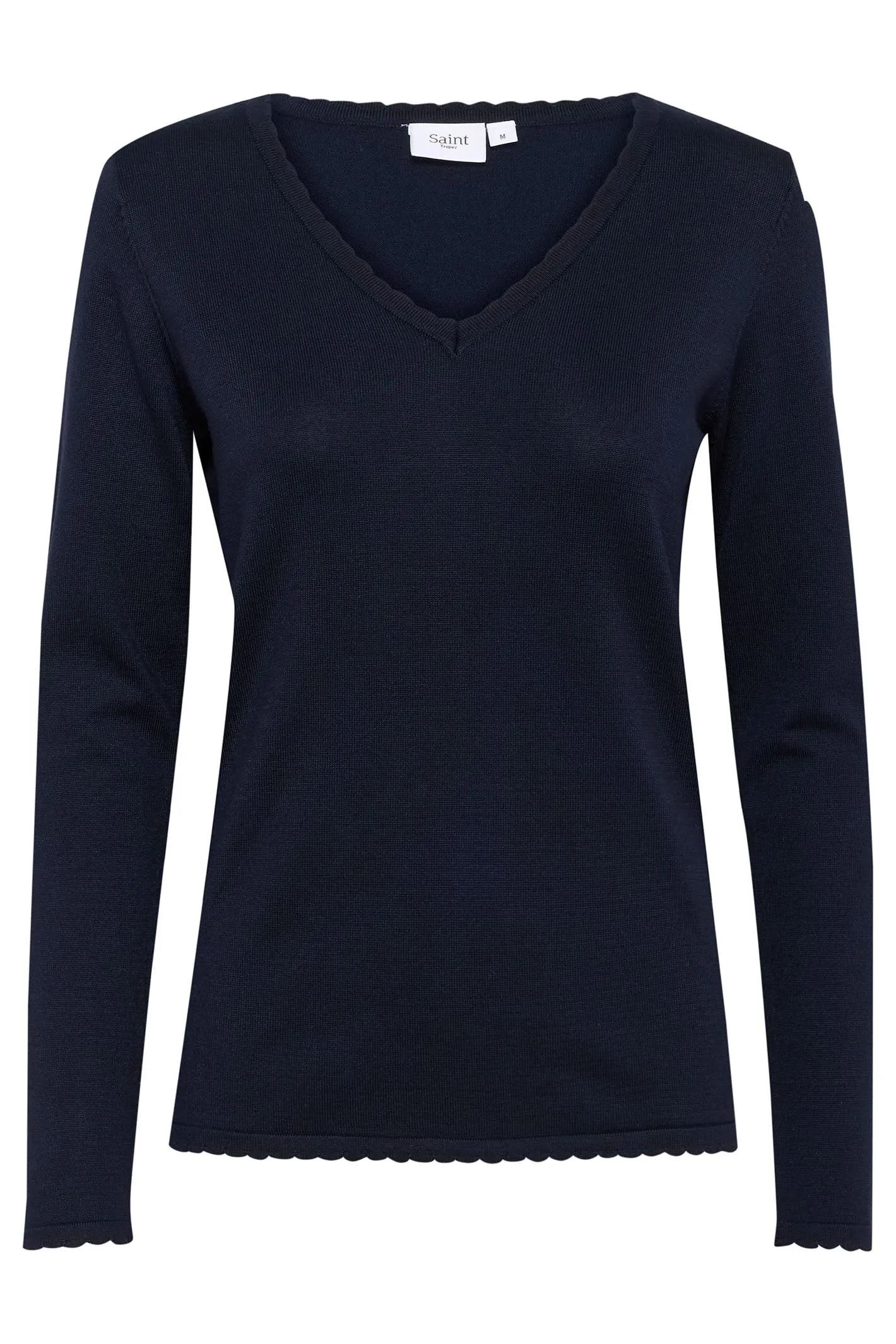 Saint Tropez 30513960 MilaSZ Long Sleeve V-Neck Jumper Night Sky