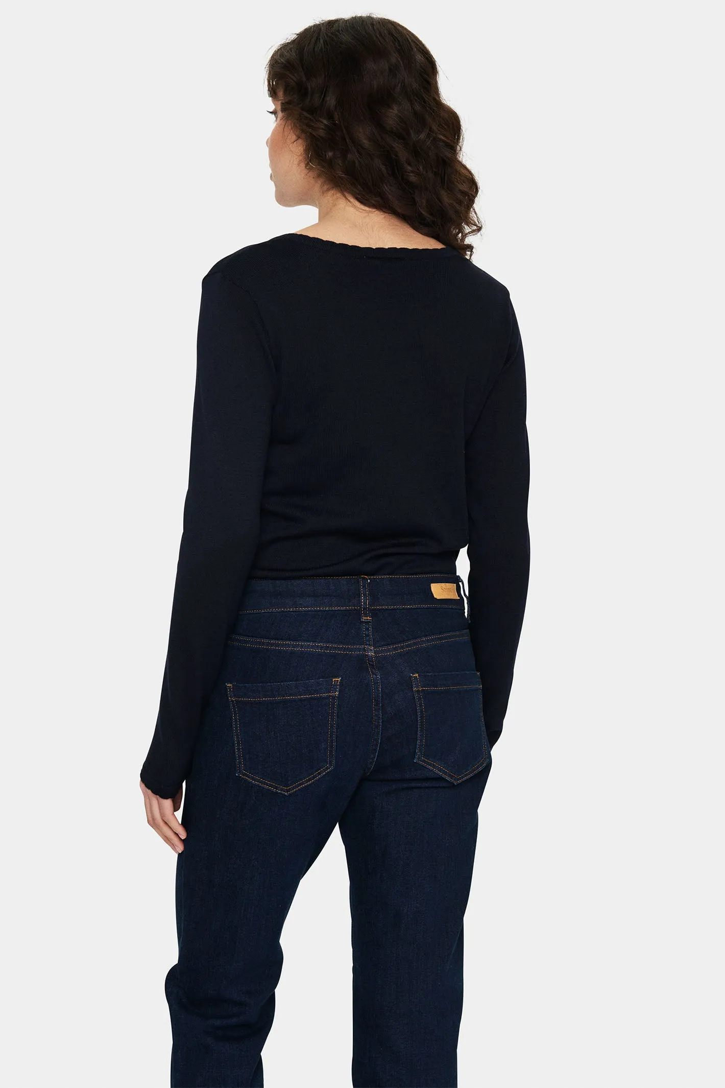 Saint Tropez 30513960 MilaSZ Long Sleeve V-Neck Jumper Night Sky