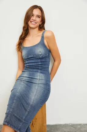 Savanah Denim Midi Dress
