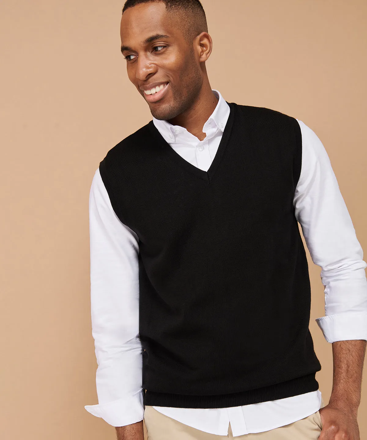 Sleeveless v-neck jumper | Navy