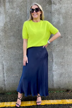 Sophie Alpaca Blend Crew Knit Jumper | Lime
