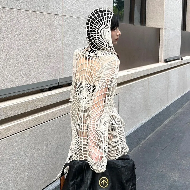 Spider Web Goth Style Sweater