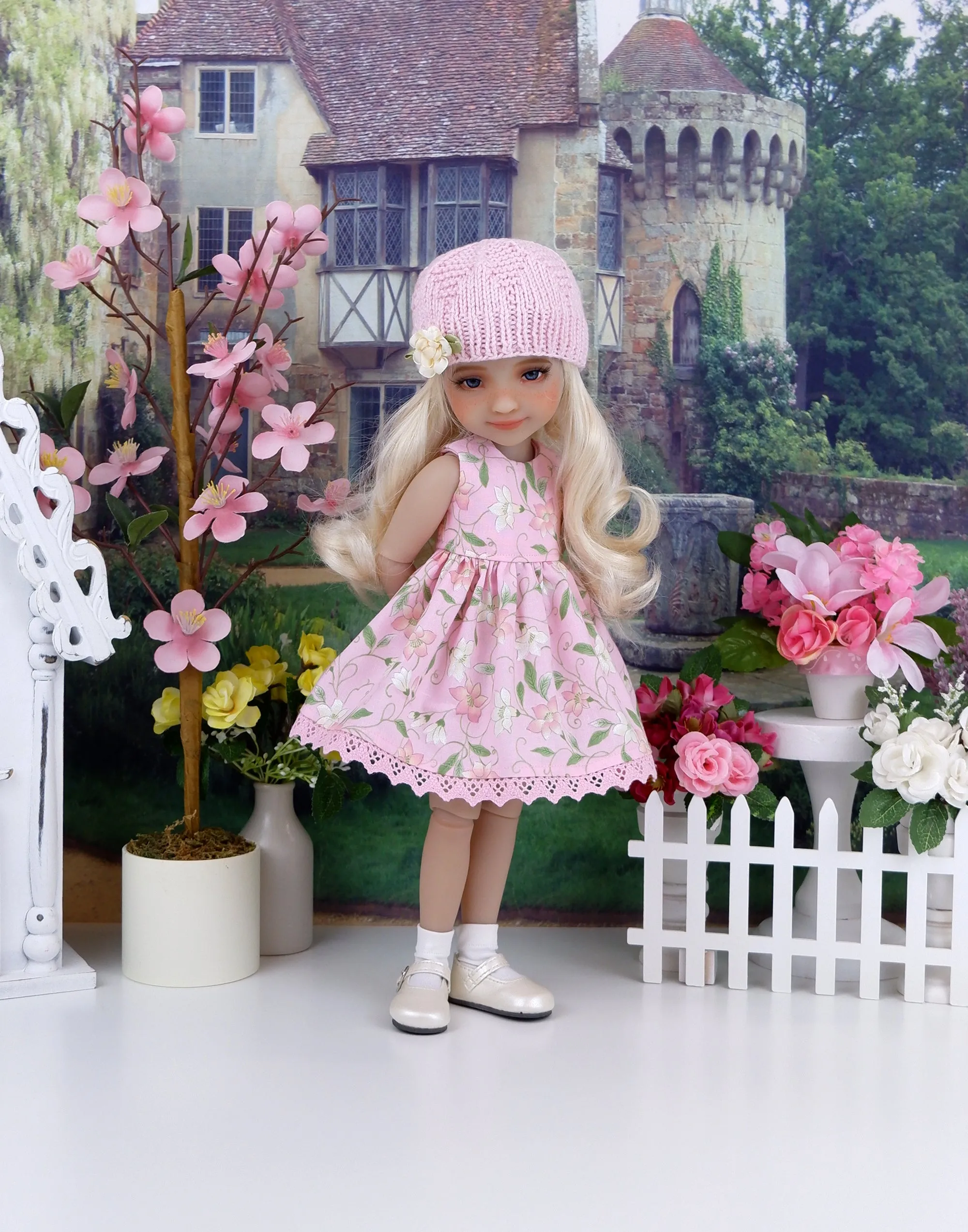 Spring Clematis - dress and sweater set with shoes for Ruby Red Fashion Friends doll