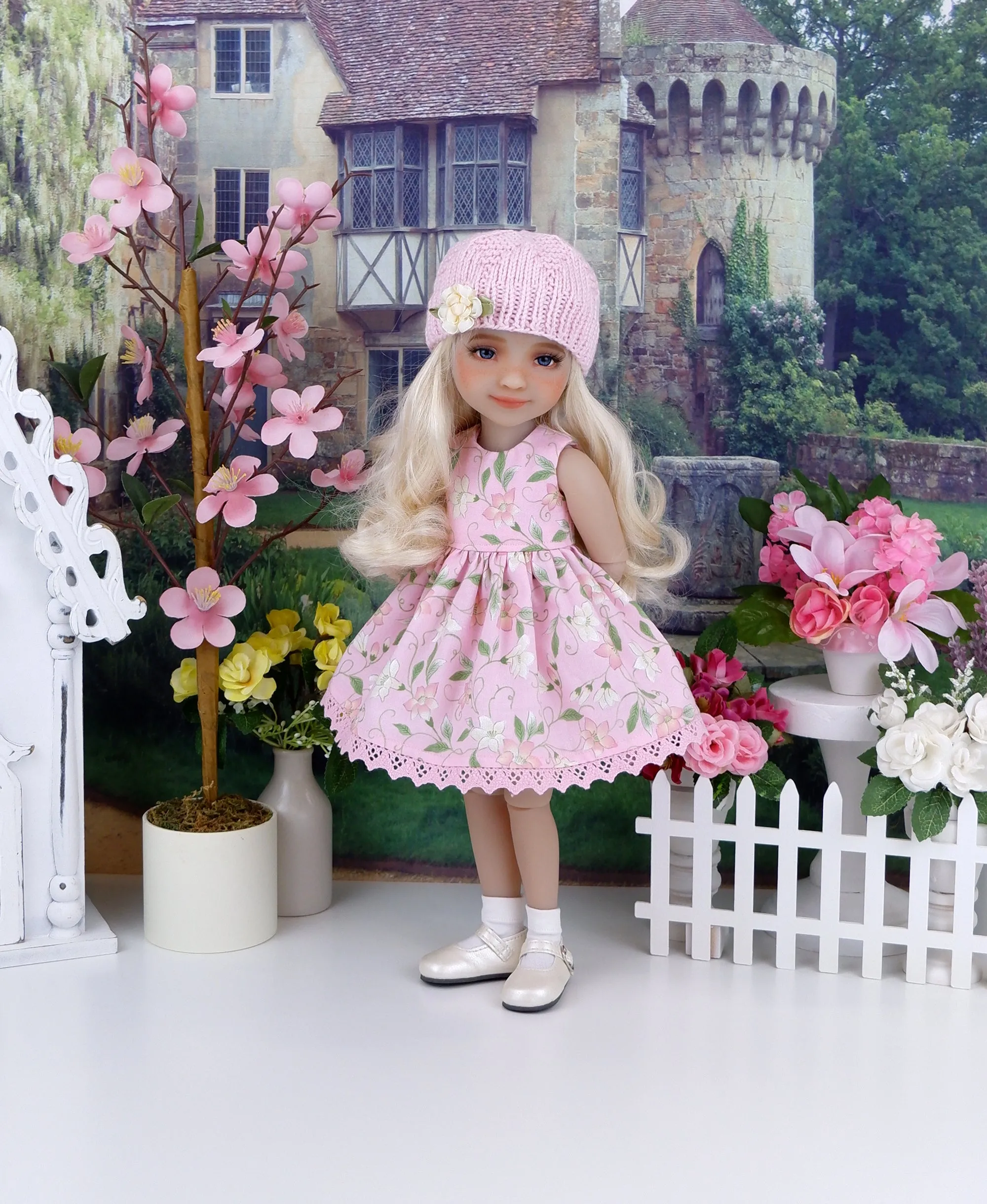 Spring Clematis - dress and sweater set with shoes for Ruby Red Fashion Friends doll