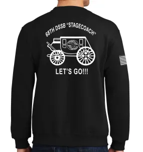 Stagecoach Crew-neck White Design Unisex Sweatshirt. This sweatshirt IS Approved for PT