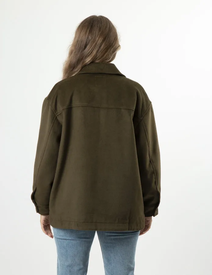 STELLA ESSENTIALS Becca Shacket - Khaki