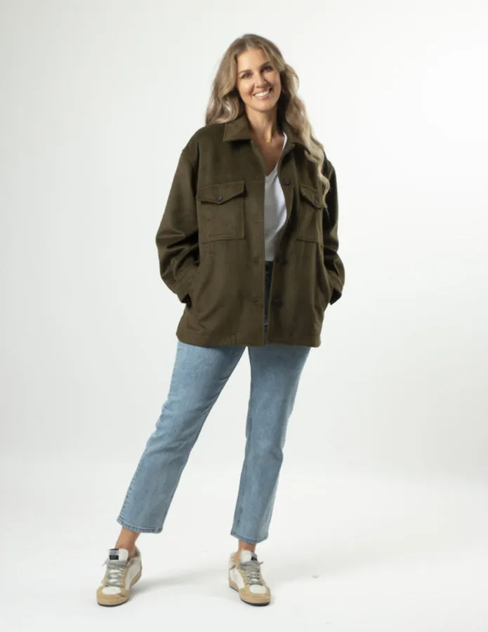 STELLA ESSENTIALS Becca Shacket - Khaki