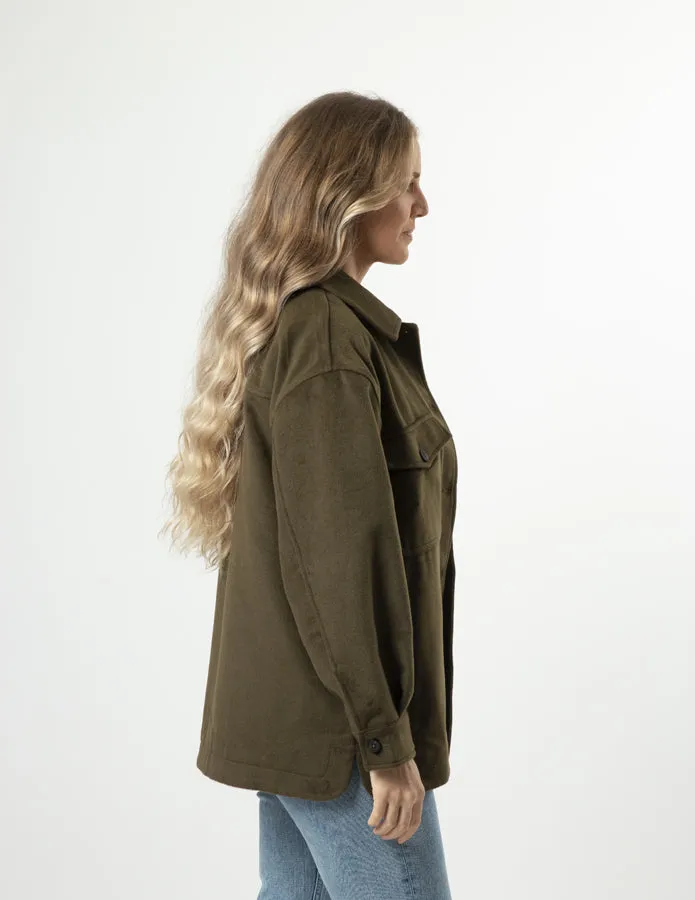 STELLA ESSENTIALS Becca Shacket - Khaki
