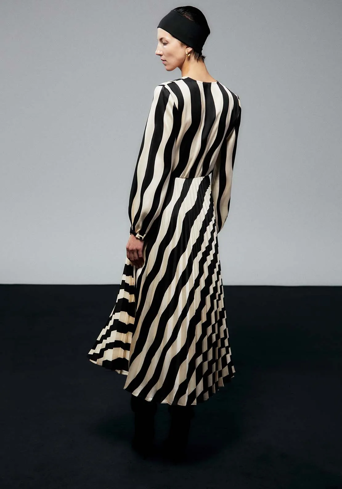 Striped Dress - Black And White