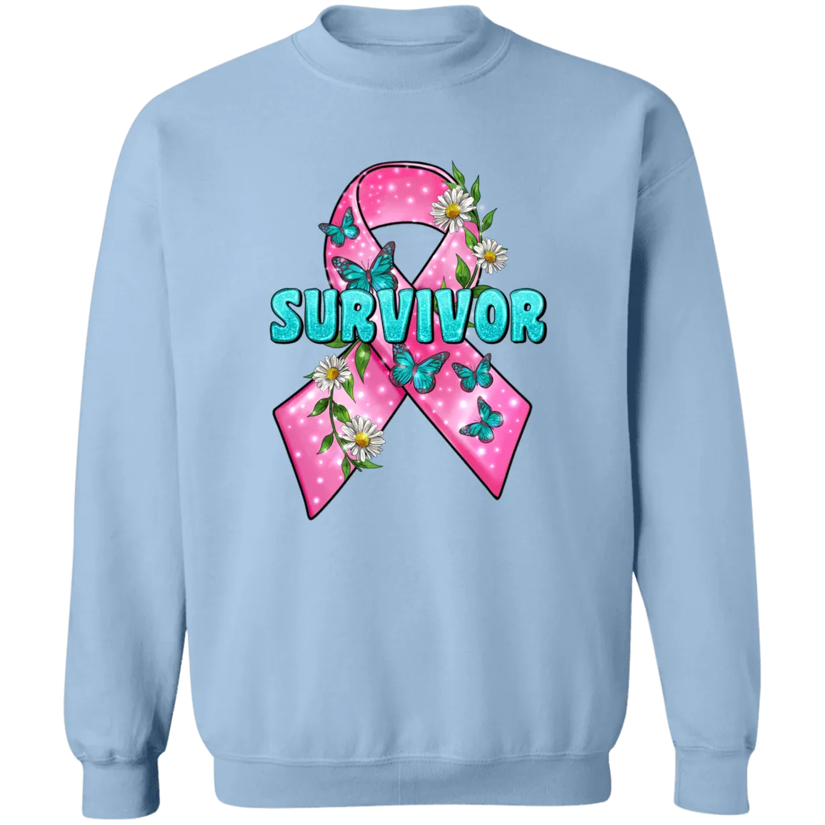 Survivor Ribbon Union Crewneck Pullover Sweatshirt