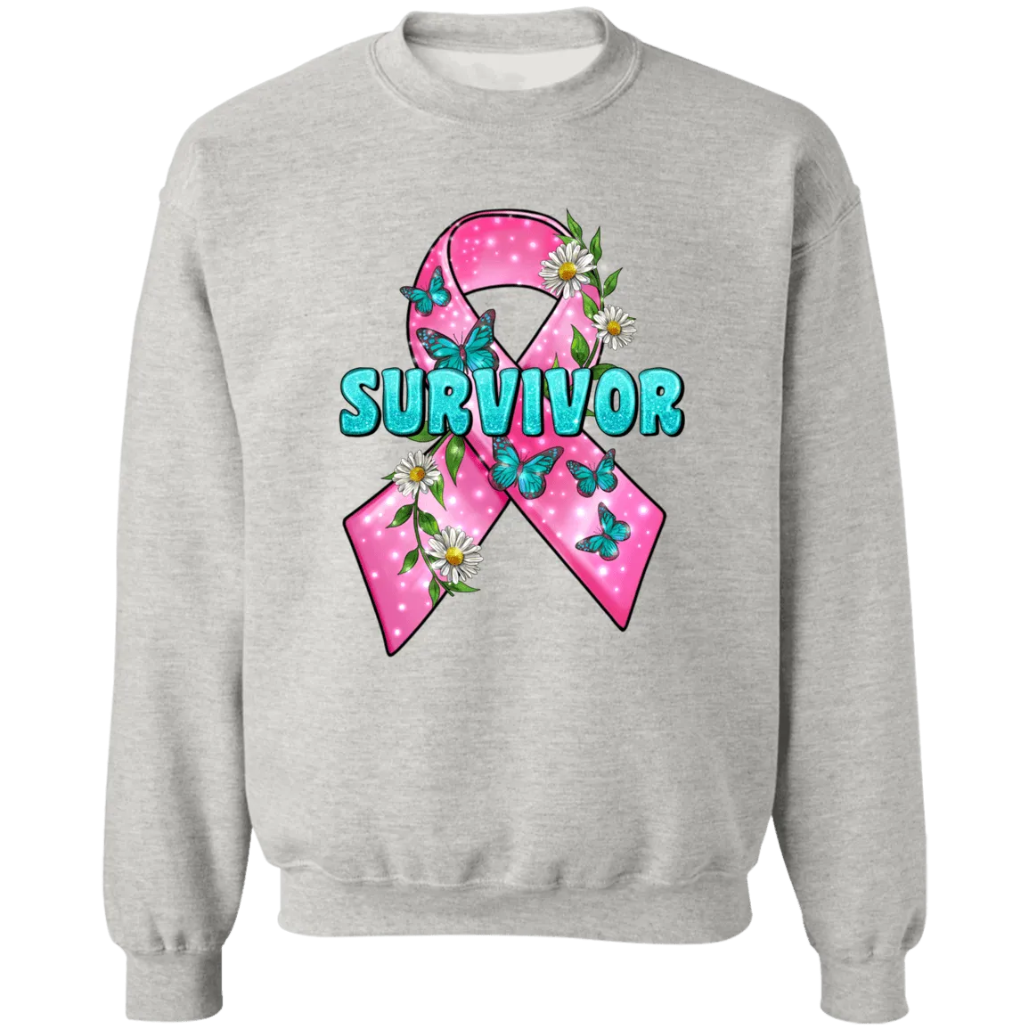 Survivor Ribbon Union Crewneck Pullover Sweatshirt