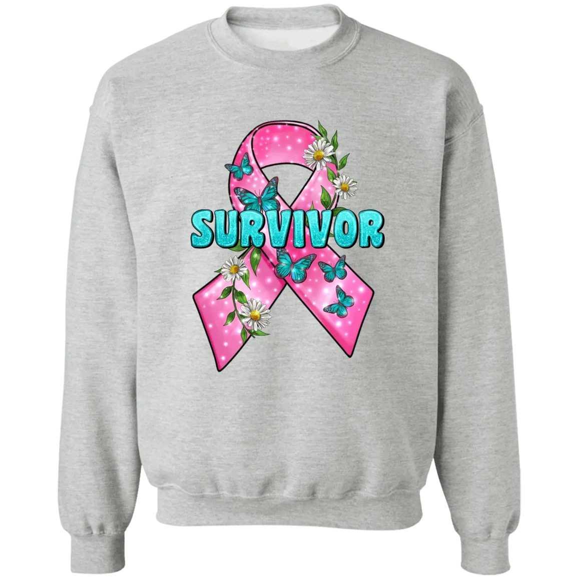 Survivor Ribbon Union Crewneck Pullover Sweatshirt