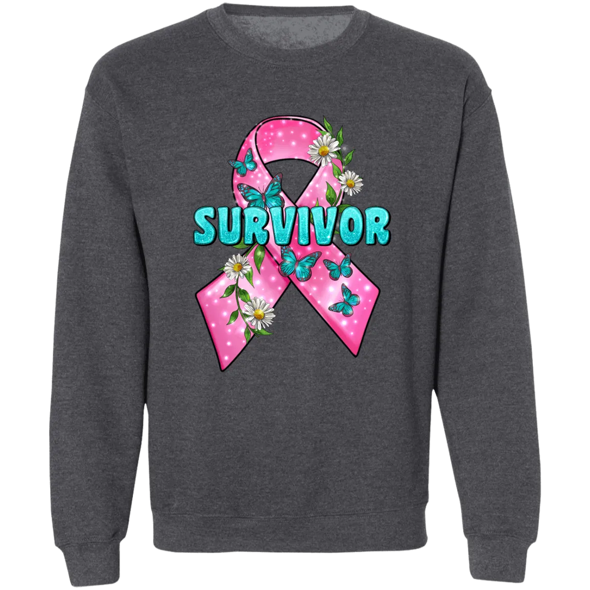 Survivor Ribbon Union Crewneck Pullover Sweatshirt
