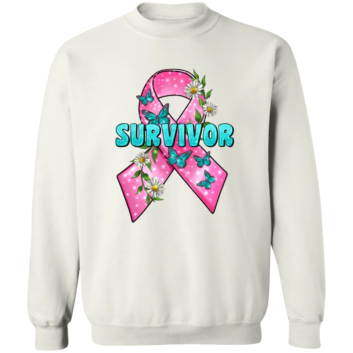 Survivor Ribbon Union Crewneck Pullover Sweatshirt
