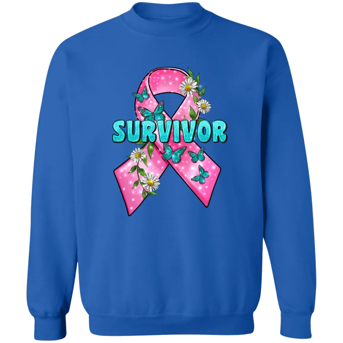 Survivor Ribbon Union Crewneck Pullover Sweatshirt