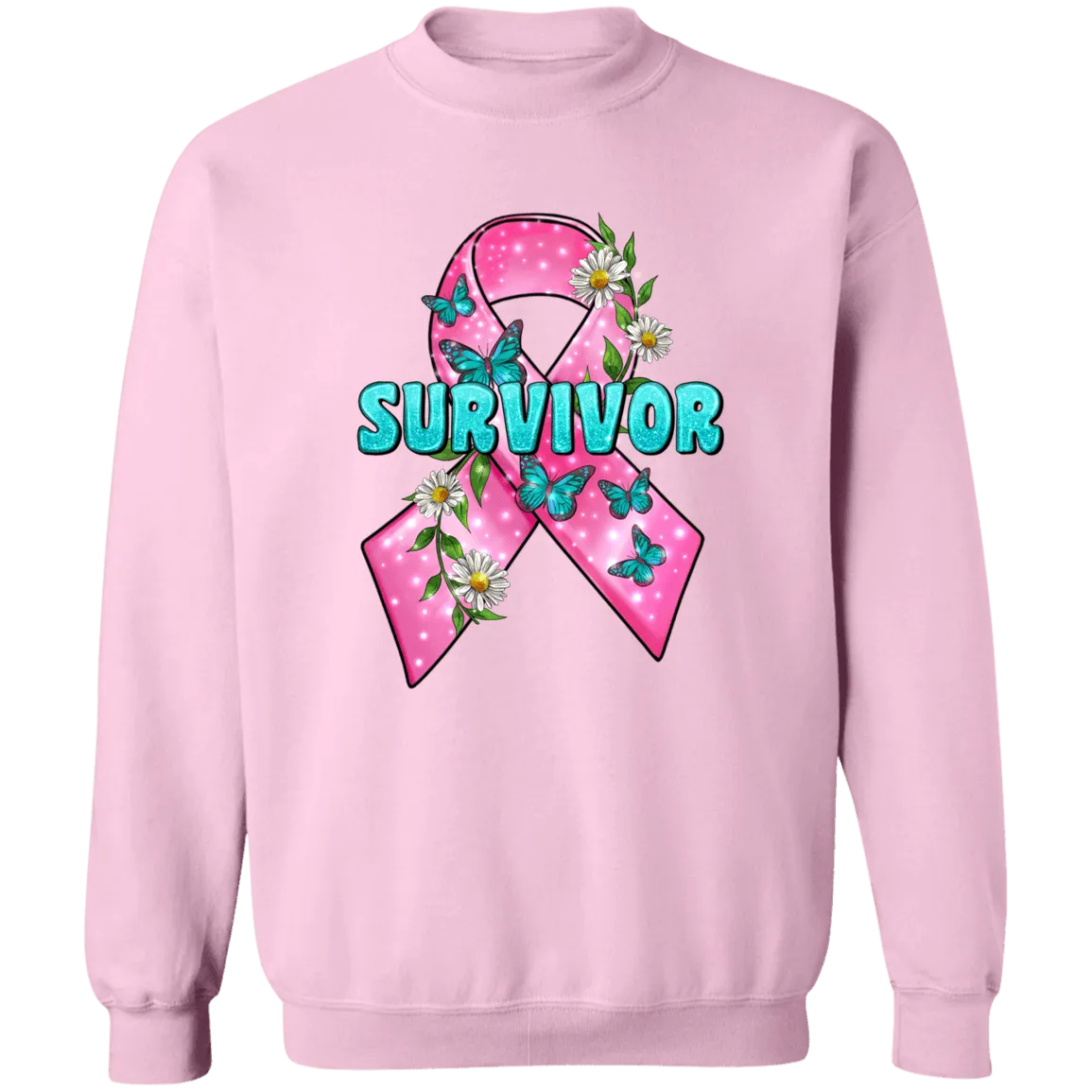 Survivor Ribbon Union Crewneck Pullover Sweatshirt
