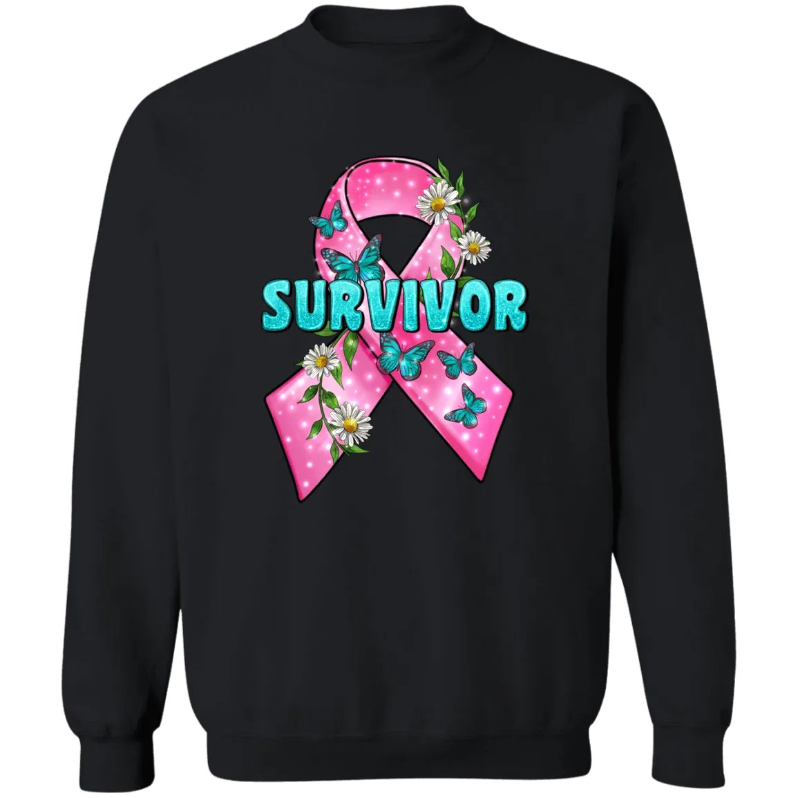Survivor Ribbon Union Crewneck Pullover Sweatshirt