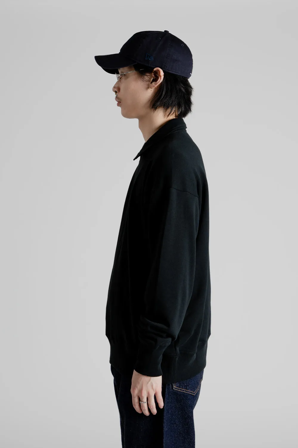 Suvin Sweat Halfzip Pullover - Ink Black