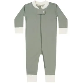 The Longsleeve Zip Sleeper by Quincy Mae - Spruce - BABY