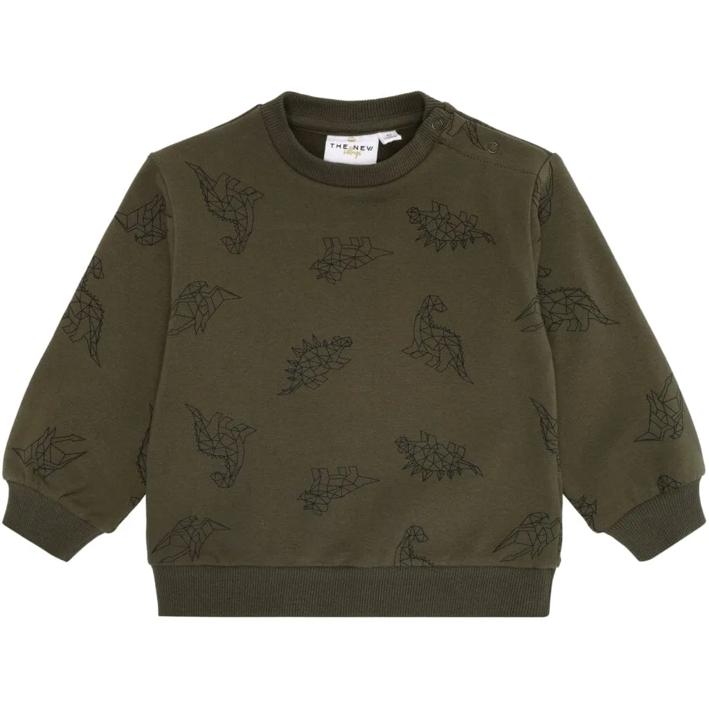 The New Siblings - Tnslaurent Sweatshirt - Ivy Green Dino Aop