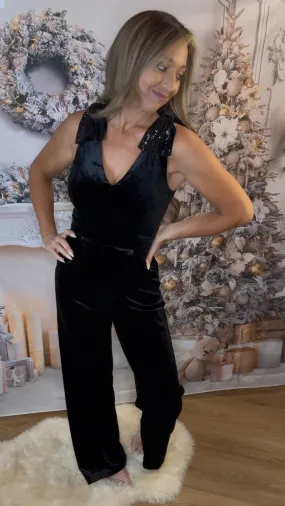 Velveteen Bow Romper