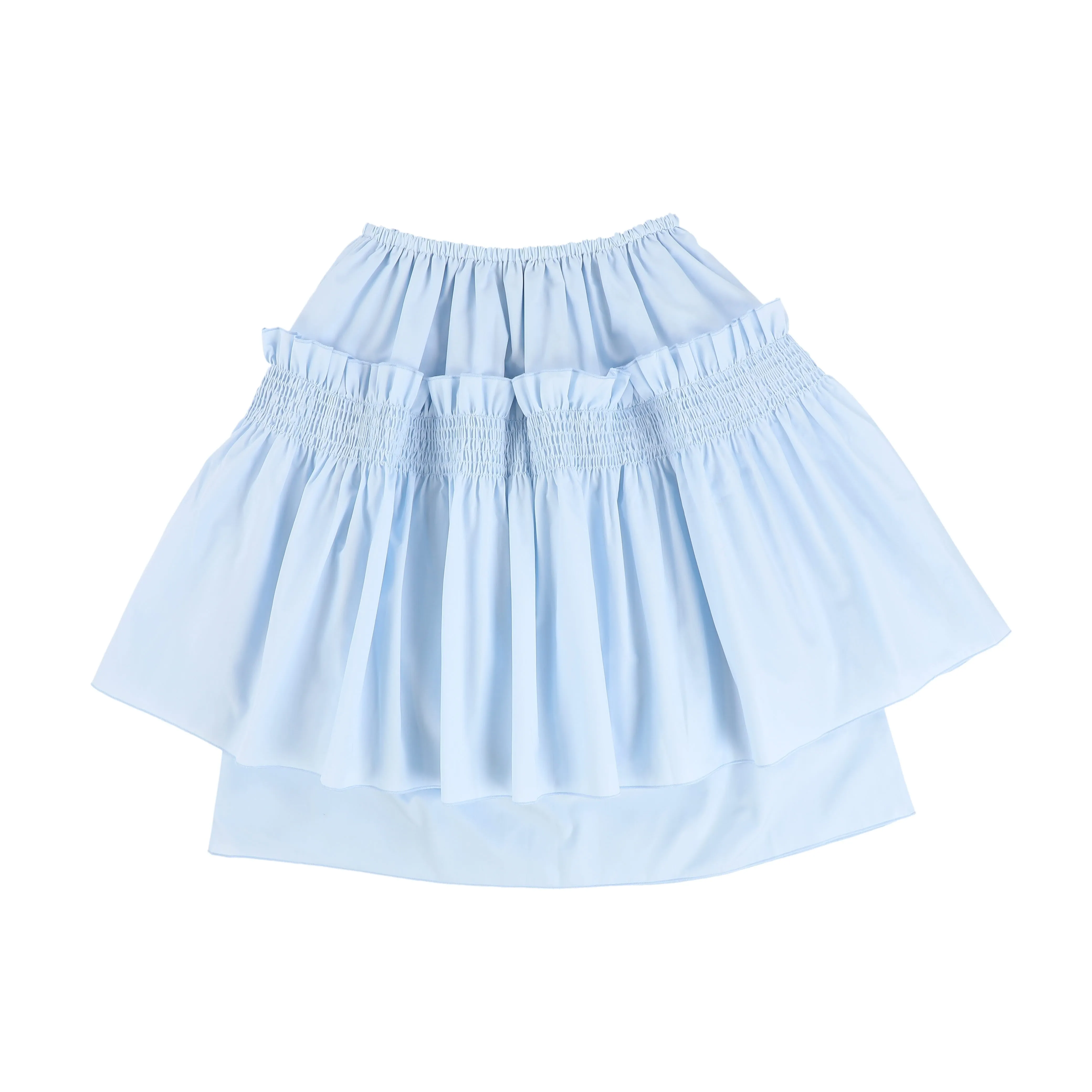 VENERA ARAPU PASTEL BLUE SMOCKED LAYERED SKIRT [Final Sale]