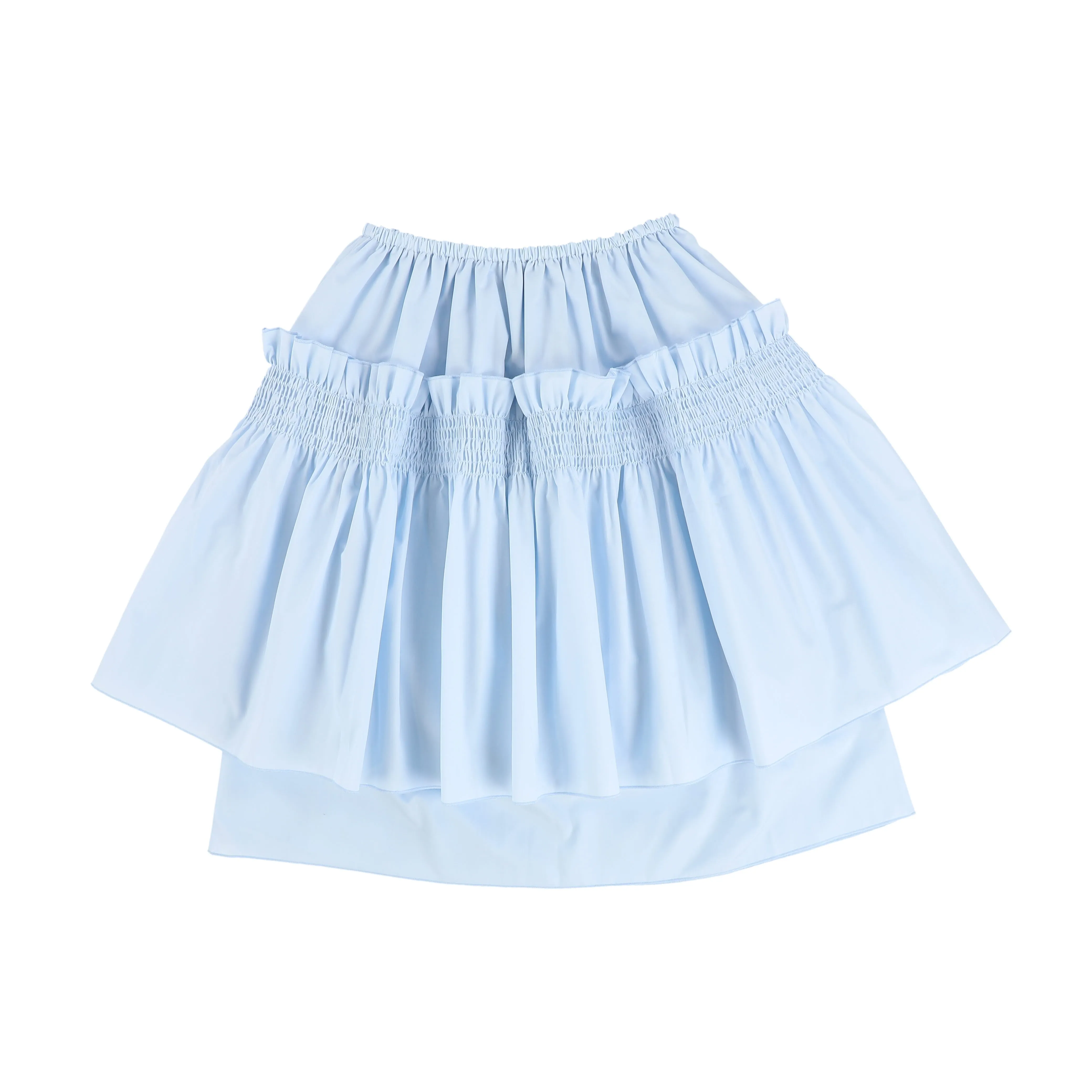 VENERA ARAPU PASTEL BLUE SMOCKED LAYERED SKIRT [Final Sale]