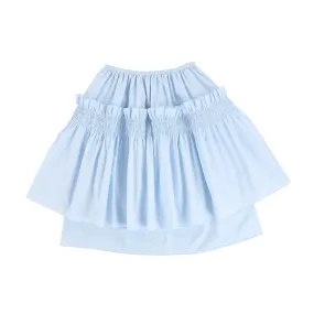VENERA ARAPU PASTEL BLUE SMOCKED LAYERED SKIRT [Final Sale]