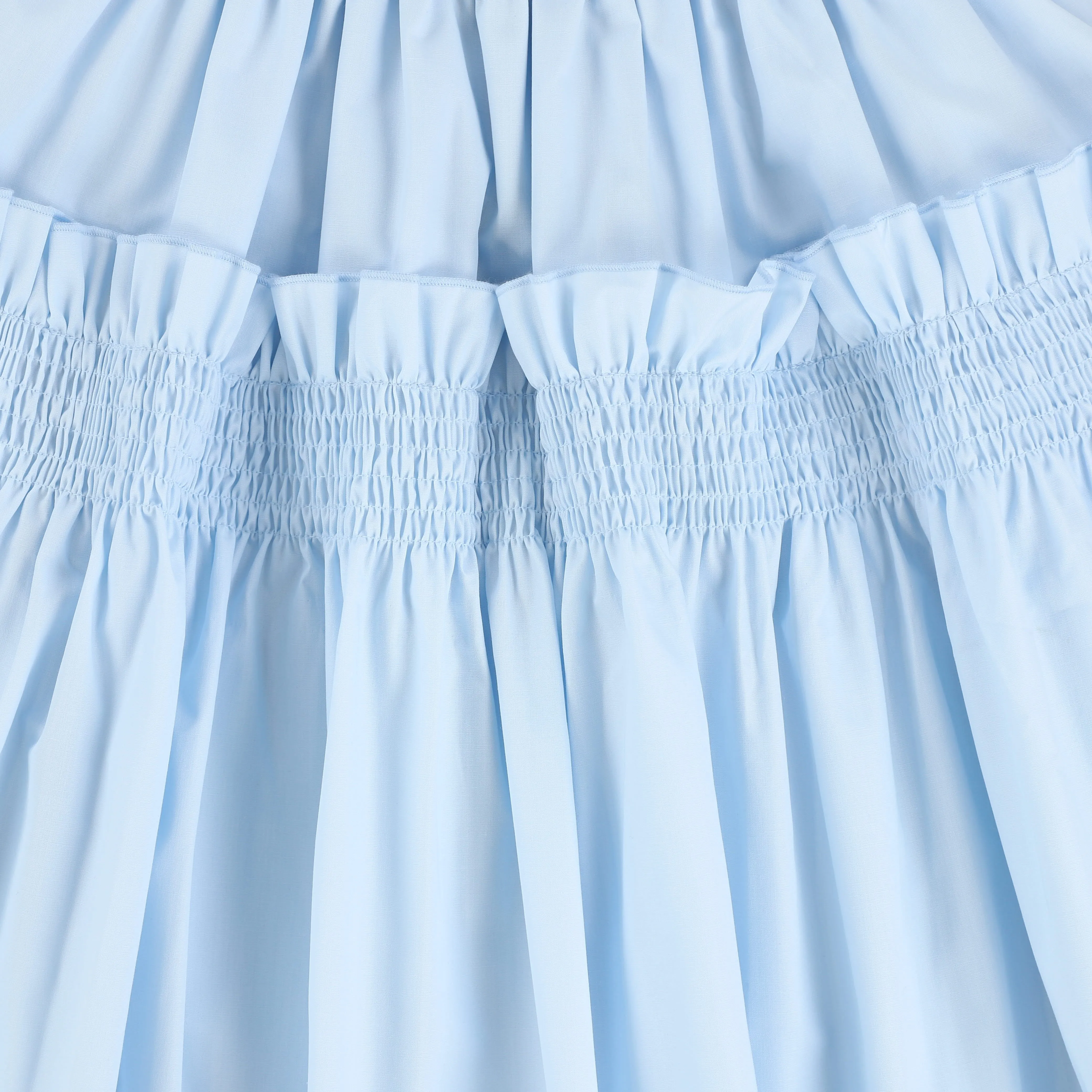 VENERA ARAPU PASTEL BLUE SMOCKED LAYERED SKIRT [Final Sale]