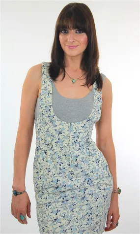Vintage 90s Grunge mini floral coverall jumper dress