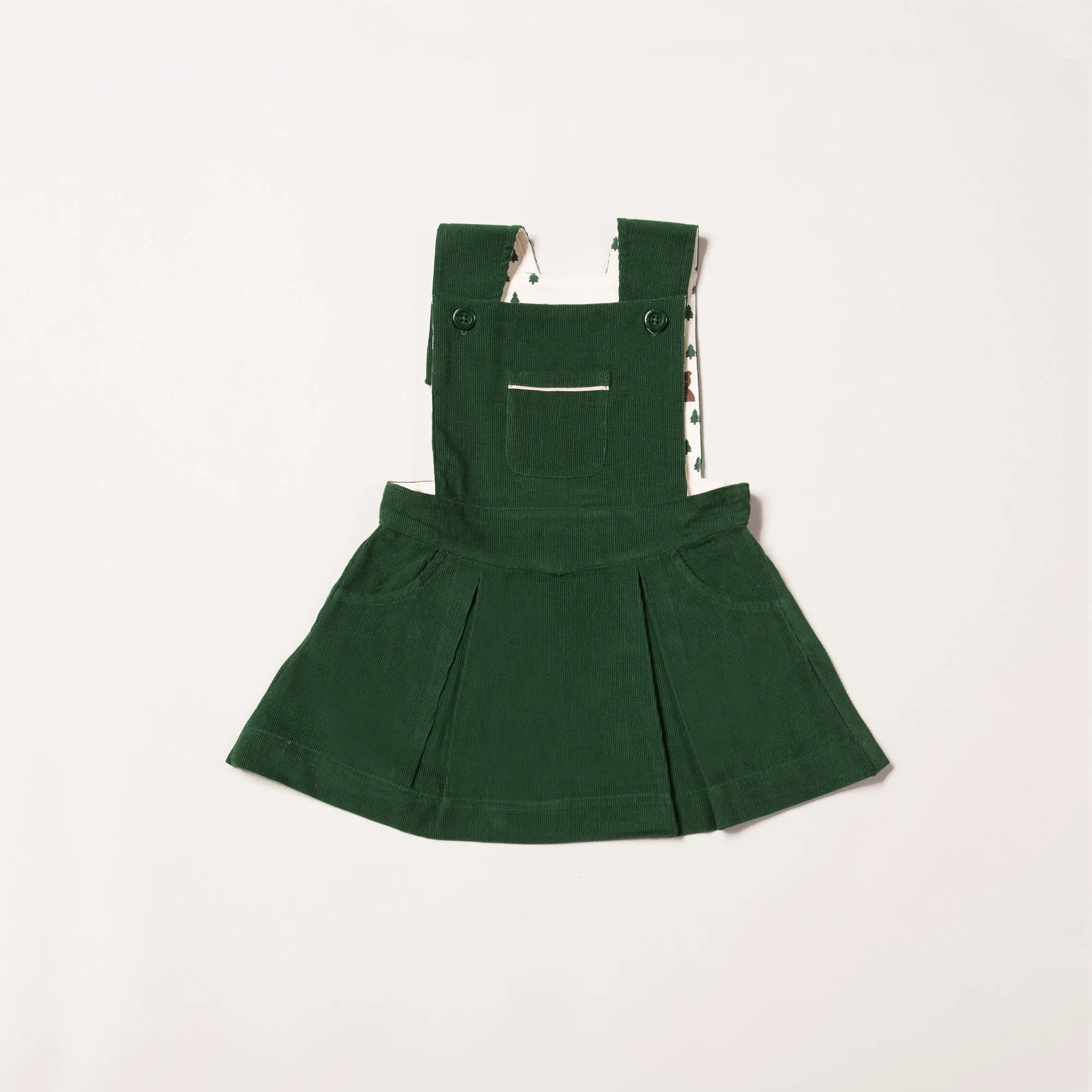 Vintage Green Woodland Adventure Pinafore Dress