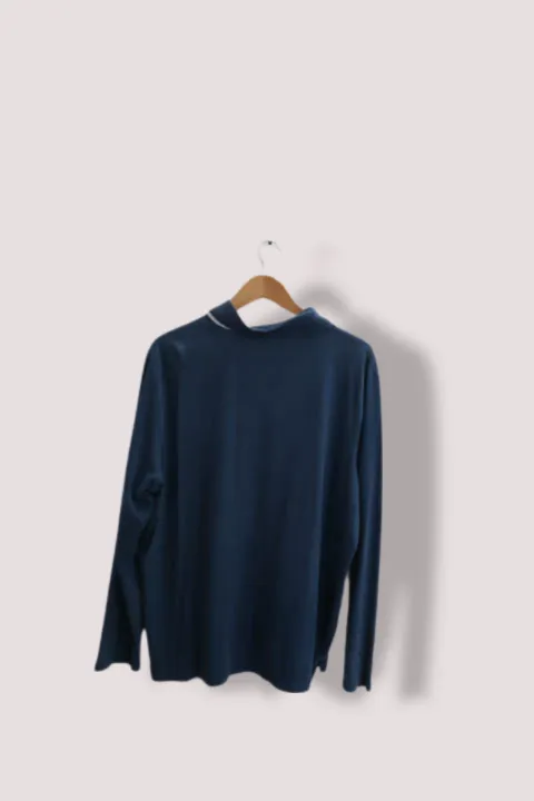 Vintage Livergy North atlantic polo blue mens Large long sleeve polo shirt