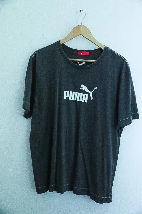 Vintage puma big logo graphics grey XL tees