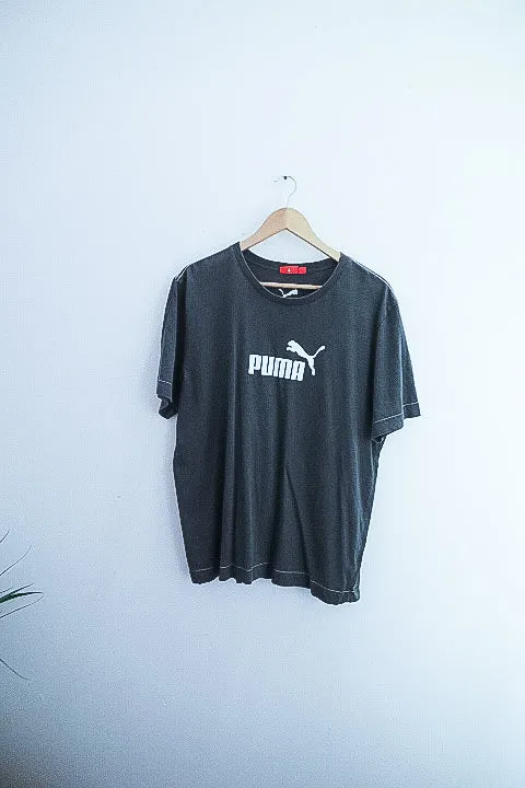 Vintage puma big logo graphics grey XL tees