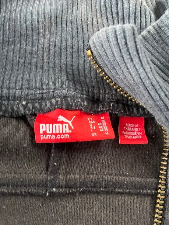 Vintage Puma black full zip wind breaker track top in M/L| L30 W21|SKU 4801