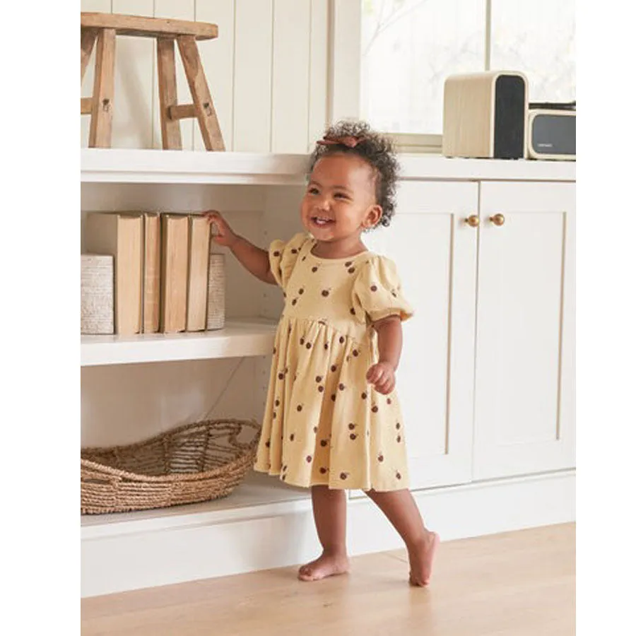 Waffle Babydoll Dress - Apples