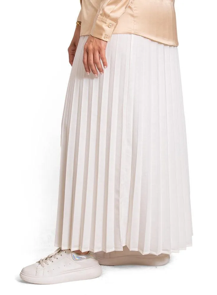 White Pleated Skirt
